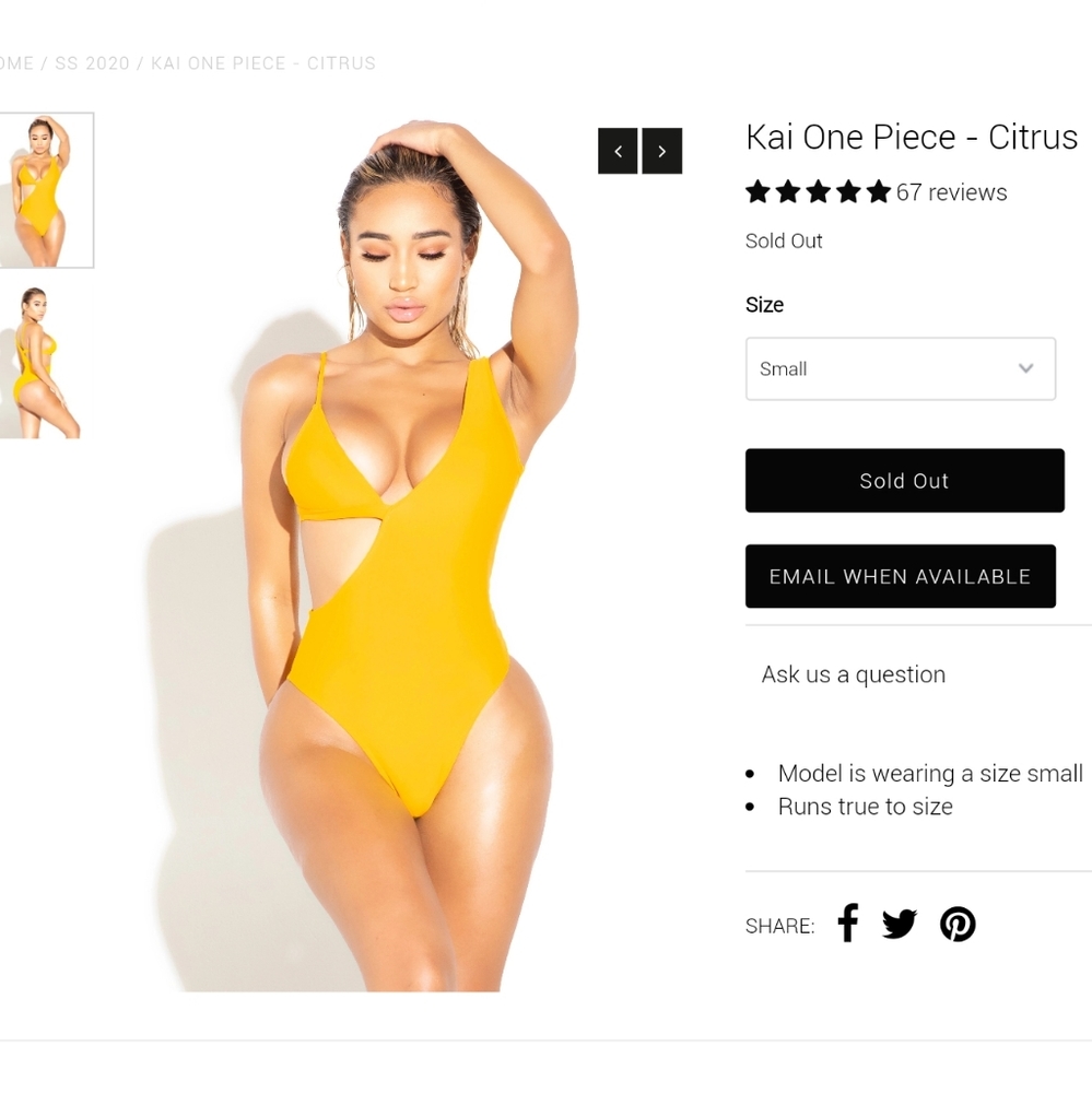 Matte Collection Swim Suit Kai Yellow